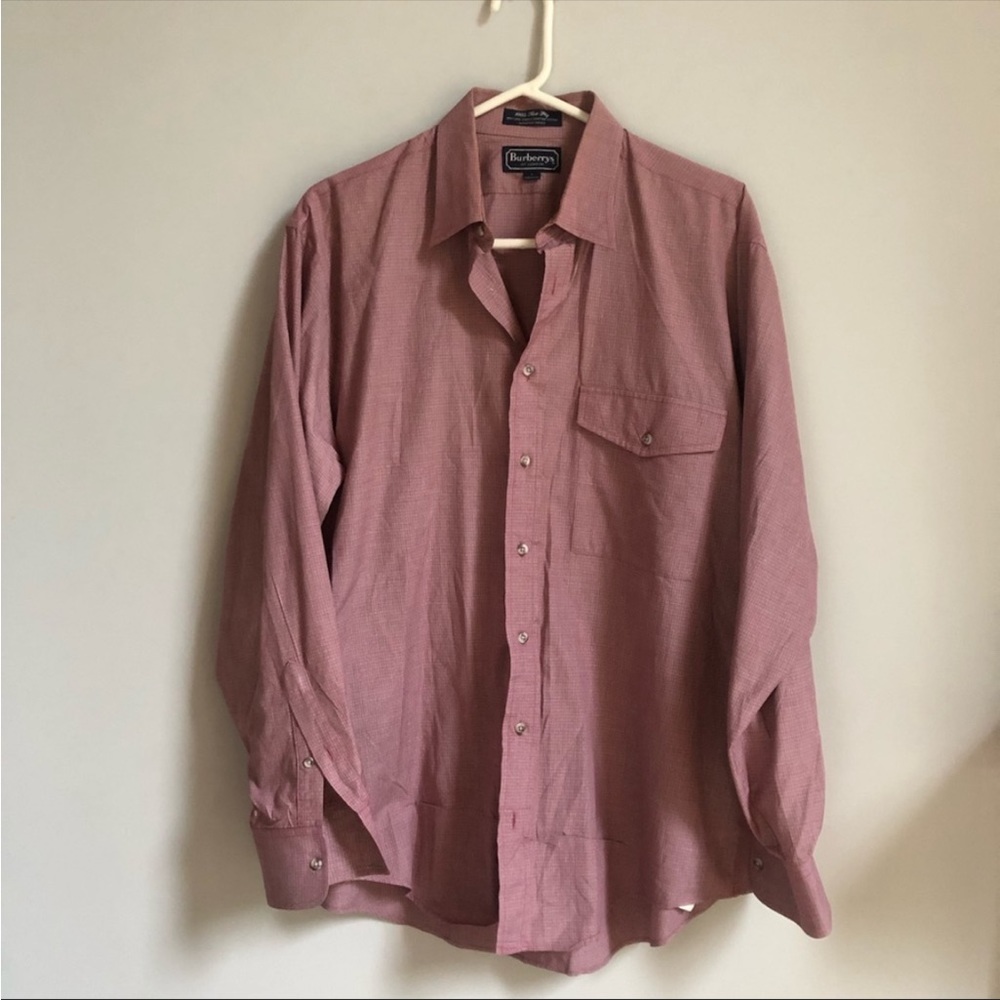 Burberry L long sleeve button down shirt . Pleeya status